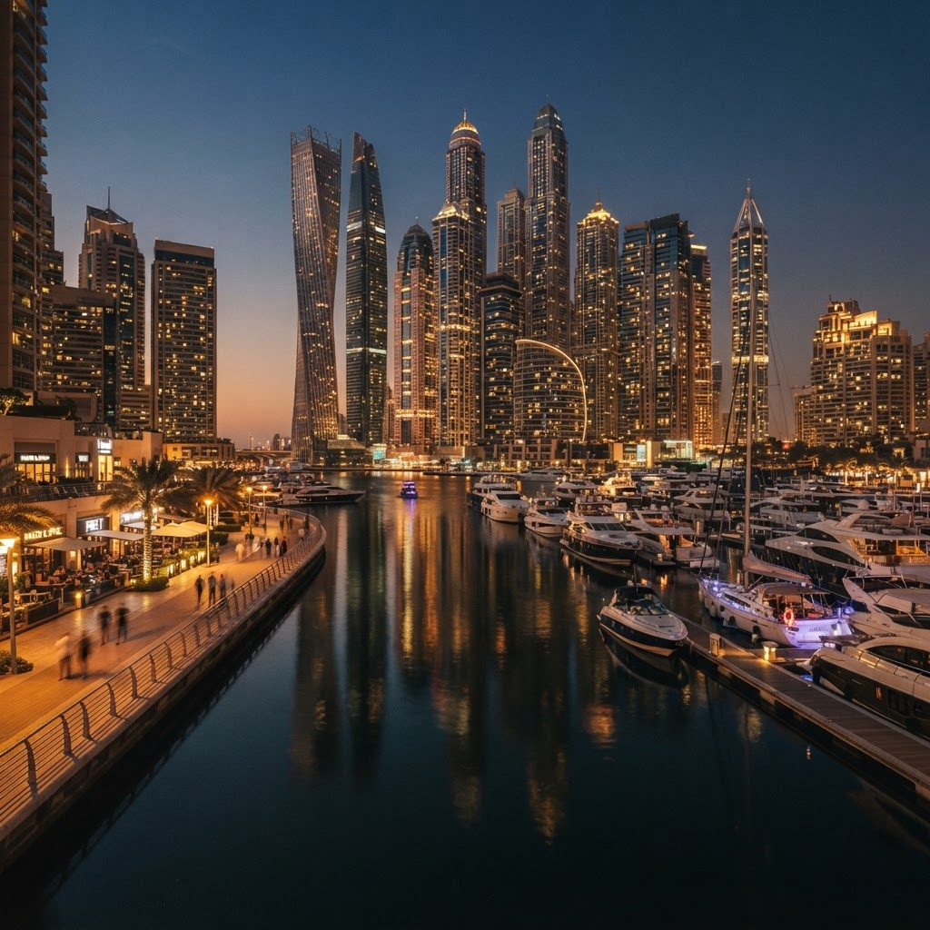 Dubai Marina at dusk